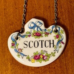 Antique Staffordshire Decanter Tag Scotch